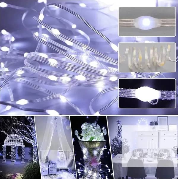 Guia de luces LED Chata 20 mts Blanco frio solar